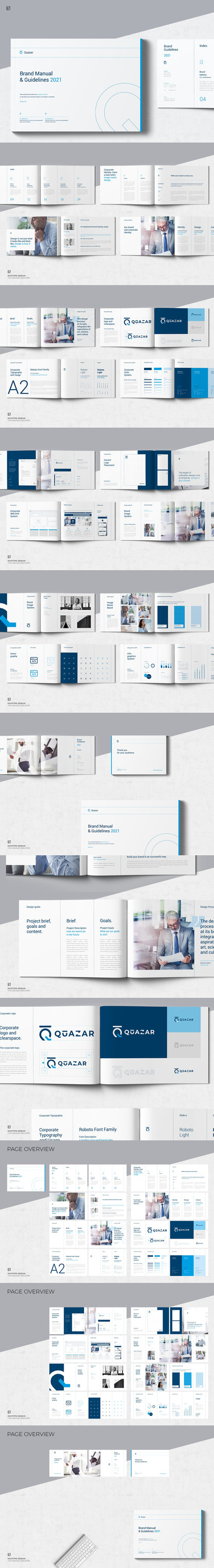 专业的时尚高端清新优雅简约品牌手册画册宣传VI设计模板