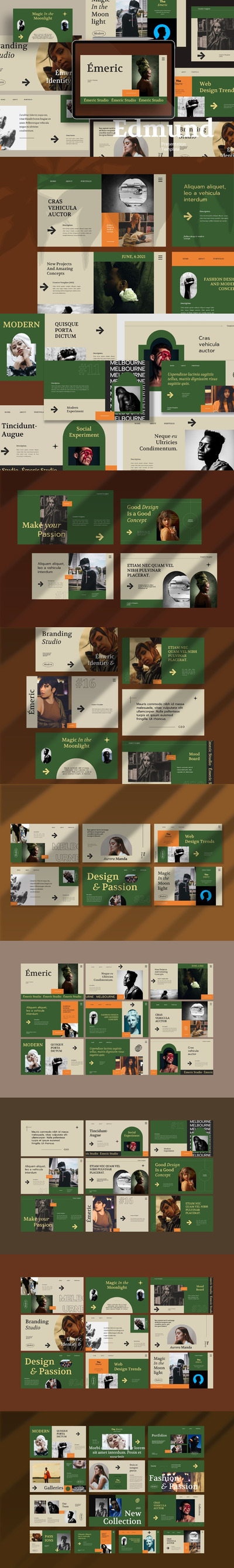 时尚高端优雅简约多用途高品质powerpoint幻灯片演示模板（pptx）