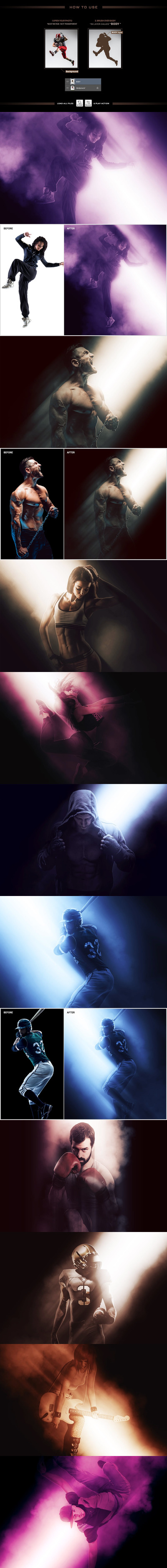 强烈酷炫的灯光与阴影PS动作 (ABR,ATN)