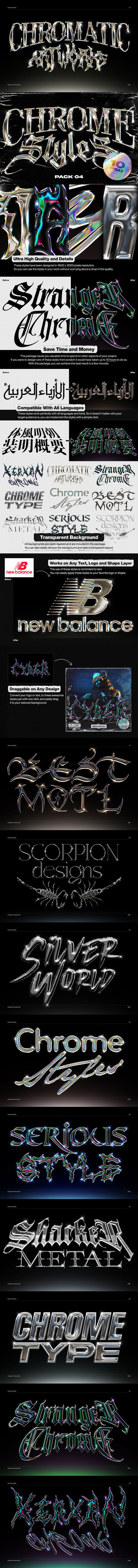 80年代金属镀铬文字样式素材 (psd,jpg)