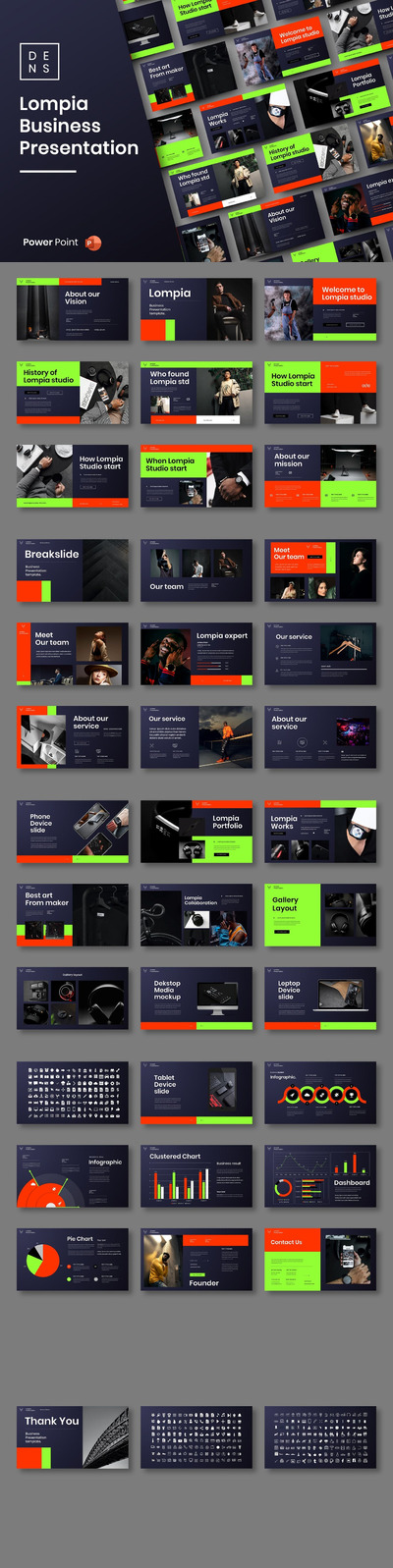 高端时尚专业的高品质商业商务powerpoint幻灯片演示模板（pptx）