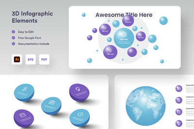 3D创意大数据图表元素(AI,EPS,PDF)