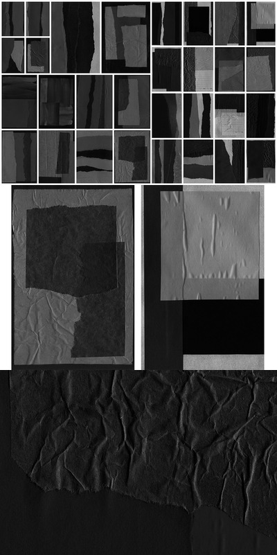 黑纸拼贴纹理素材 (JPG)