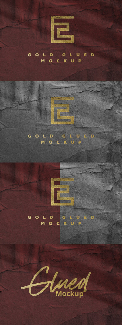 逼真质感的高品质土豪金金色logo标志设计VI样机展示模型mockups