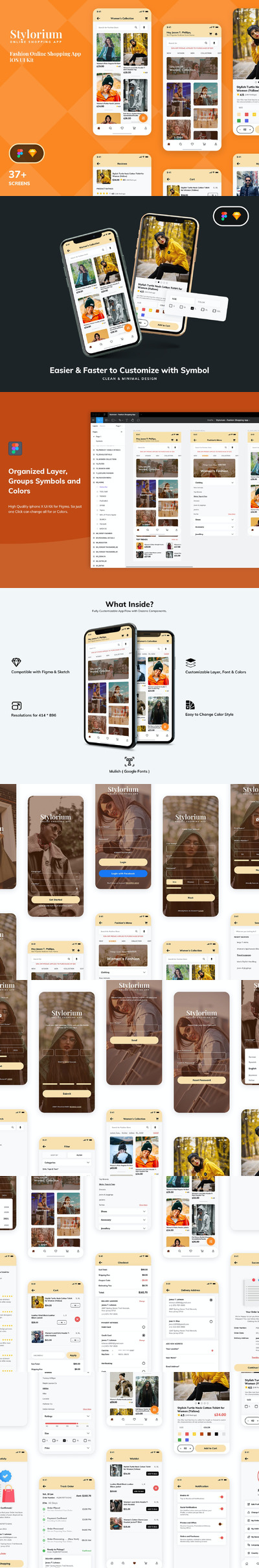 时尚零售网店手机App UI模板(SKETCH,FIG)