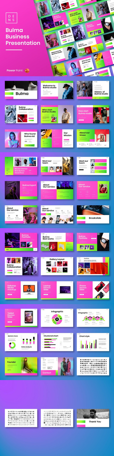 时尚绚丽的高品质商业商务powerpoint幻灯片演示模板（pptx）