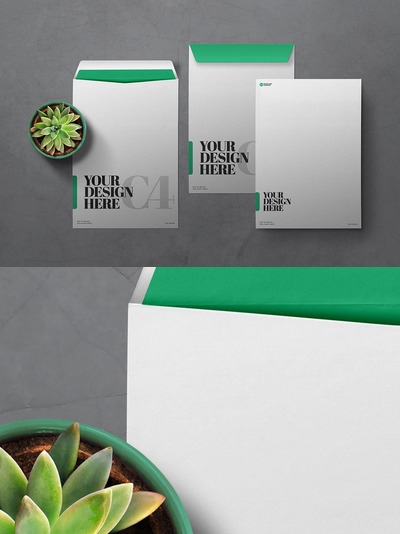 C4 信封设计样机 (PSD)