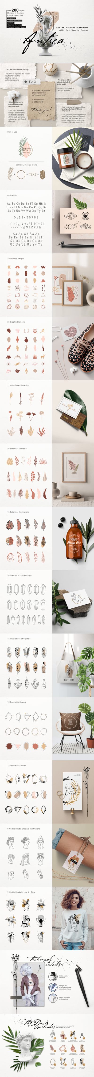 美学艺术Logo标志插画素材包 (ai,eps,svg,psd,png,jpg)