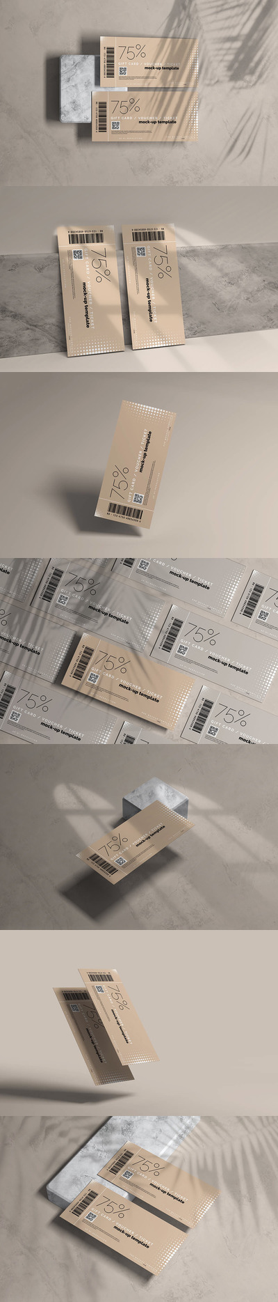 礼品券/优惠券/活动门票样机模板 (psd)