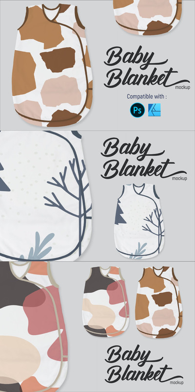 婴儿毯设计展示样机 (PSD,JPG)