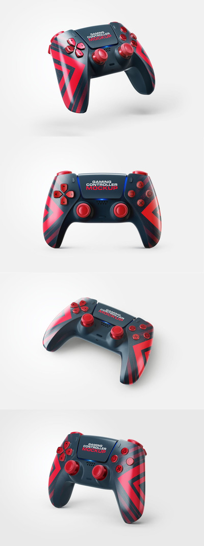 PS5 手柄贴纸设计展示样机 (PSD)