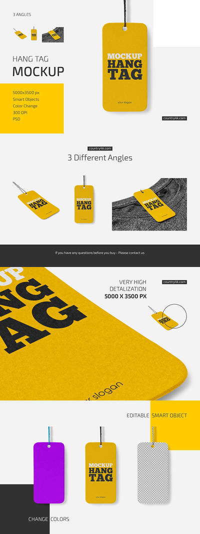 价格标签吊牌样机集 (psd)