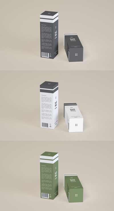 长方体盒子包装设计样机(PSD)