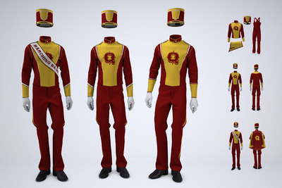 军式游行队制服模型 (PSD)