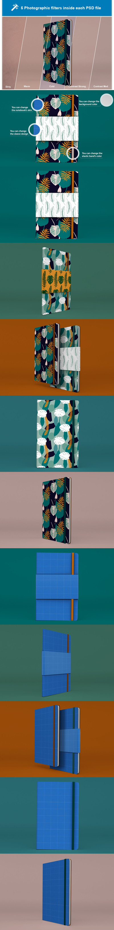 不同角度详细笔记本展示模型(PSD)