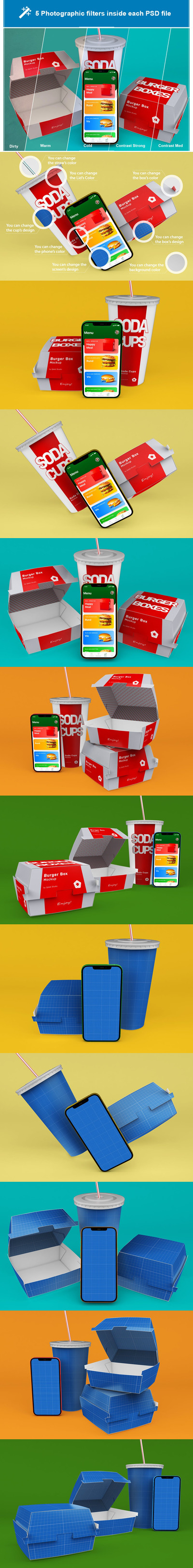 快餐食品APP手机模型 (PSD)