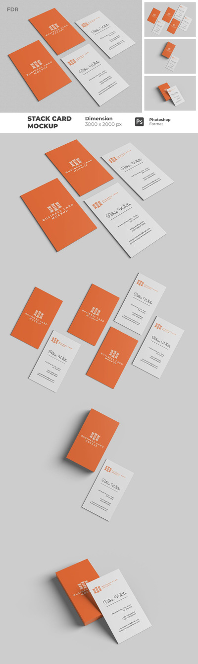 高端简约设计房地产名片设计VI样机展示模型mockups