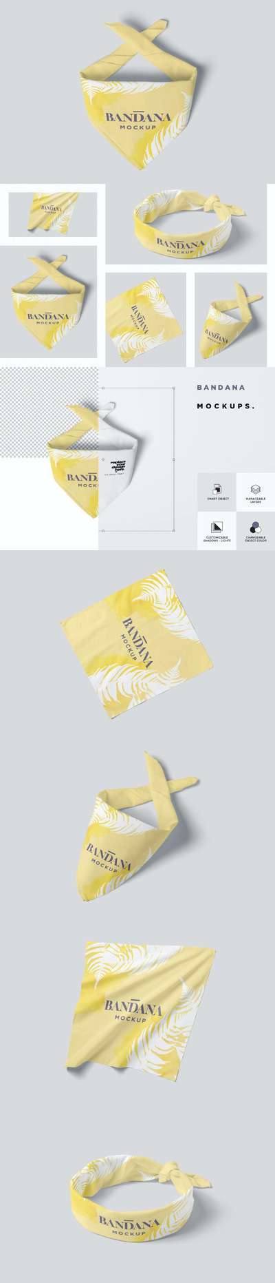 时尚高端高品质的头巾围嘴VI设计样机展示模型mockups