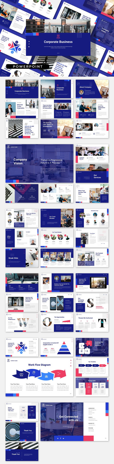 时尚高端多用途的高品质商业商务powerpoint幻灯片演示模板（pptx）