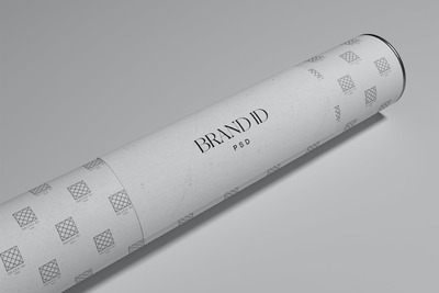 高品质的圆形纸筒包装设计VI样机展示模型mockups