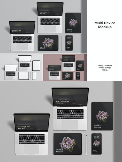 高品质多设备UI设计样机展示模型mockups