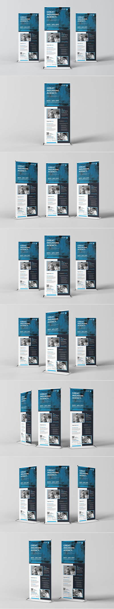 高品质的时尚高端多用途X展架易拉宝门型架设计模板-AI，EPS