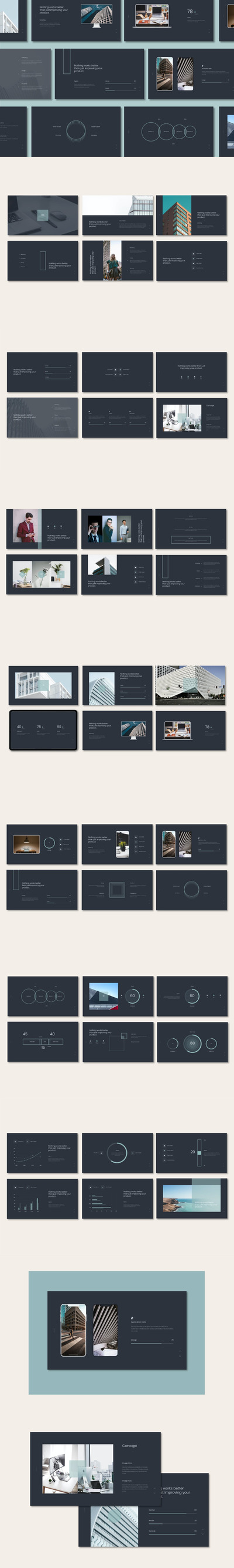 简约时尚多用途的高品质powerpoint幻灯片演示模板（pptx）