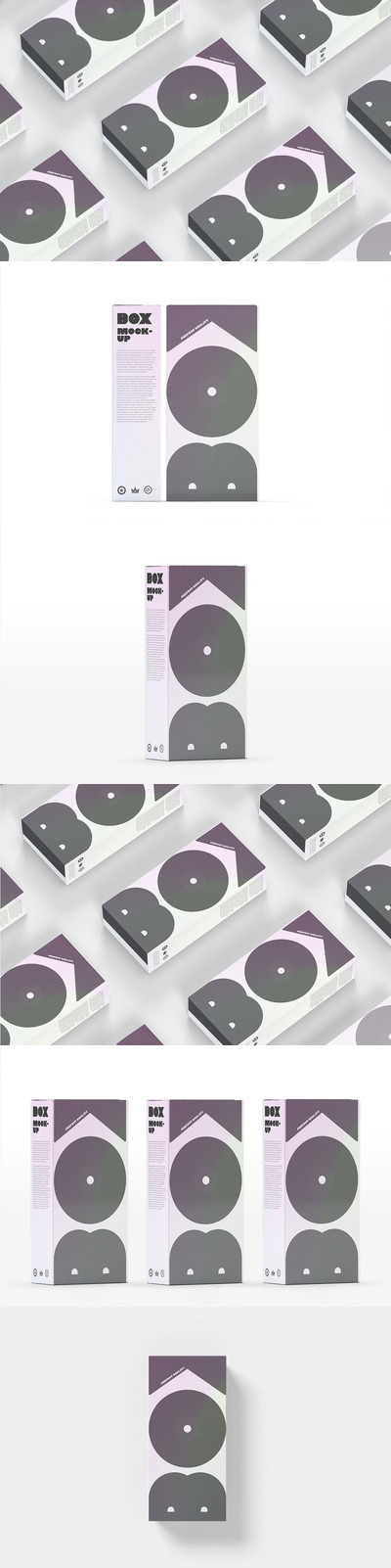 时尚简约好用的包装盒设计VI样机展示模型mockups