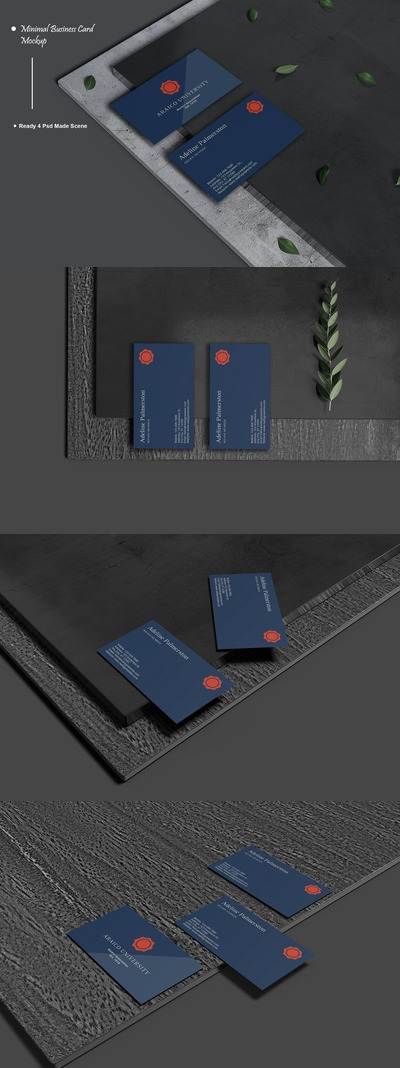 高端简约时尚多用途名片设计VI样机展示模型mockups