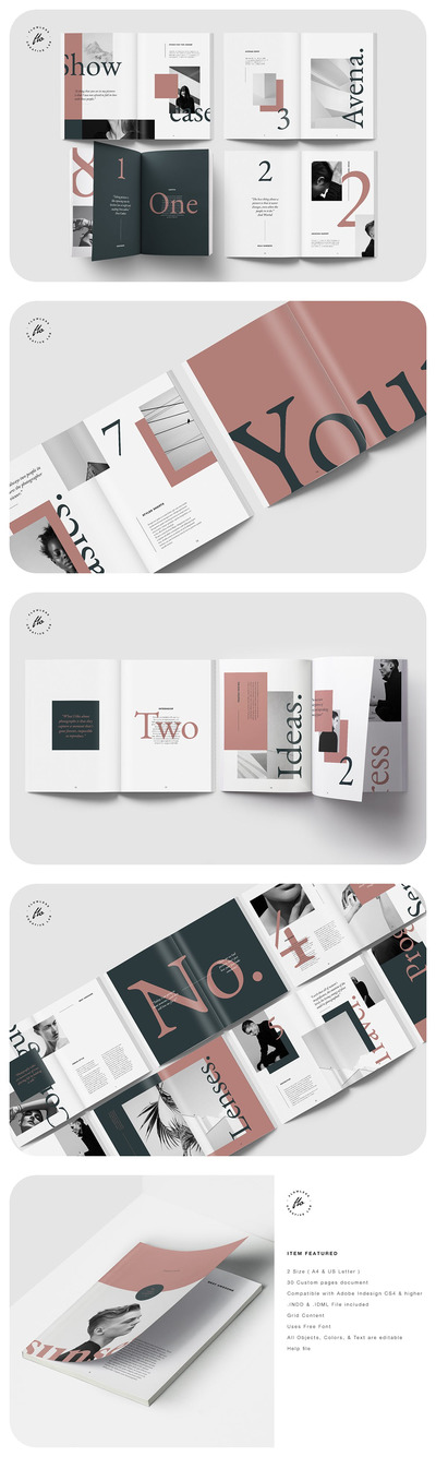 日落摄影极简画册模板 (INDD)