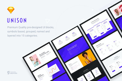 时尚高端专业的多用途web ui kits（sketch）