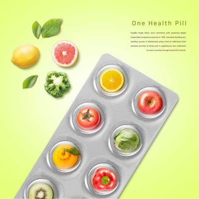 营养蔬果药物饮食健康概念海报设计素材 (psd)