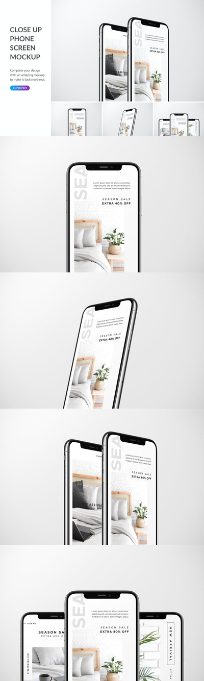 高品质的手机APP UI样机展示模型mockups