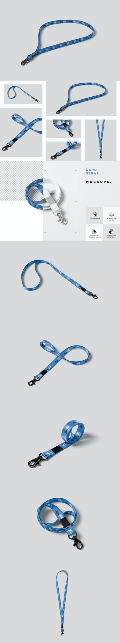 时尚高端专业的高品质工作证吊牌挂绳VI设计样机展示模型mockups