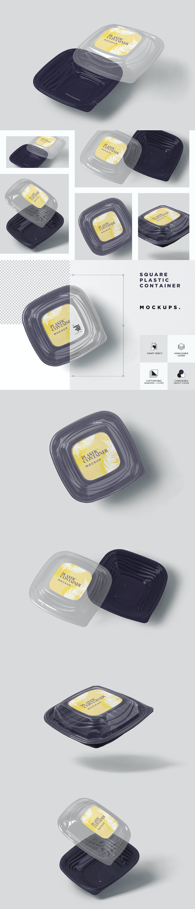 高品质的食品外卖包装设计VI样机展示模型mockups