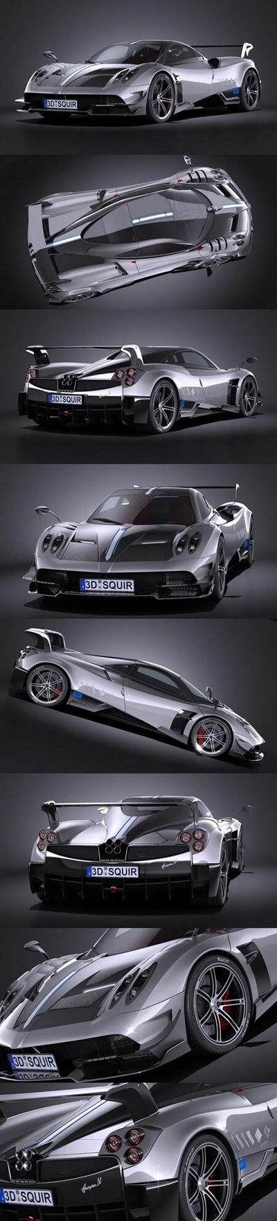 帕加尼Huayra 2016 BC 汽车赛车3D模型下载（C4D,OBJ,FBX,MAX）