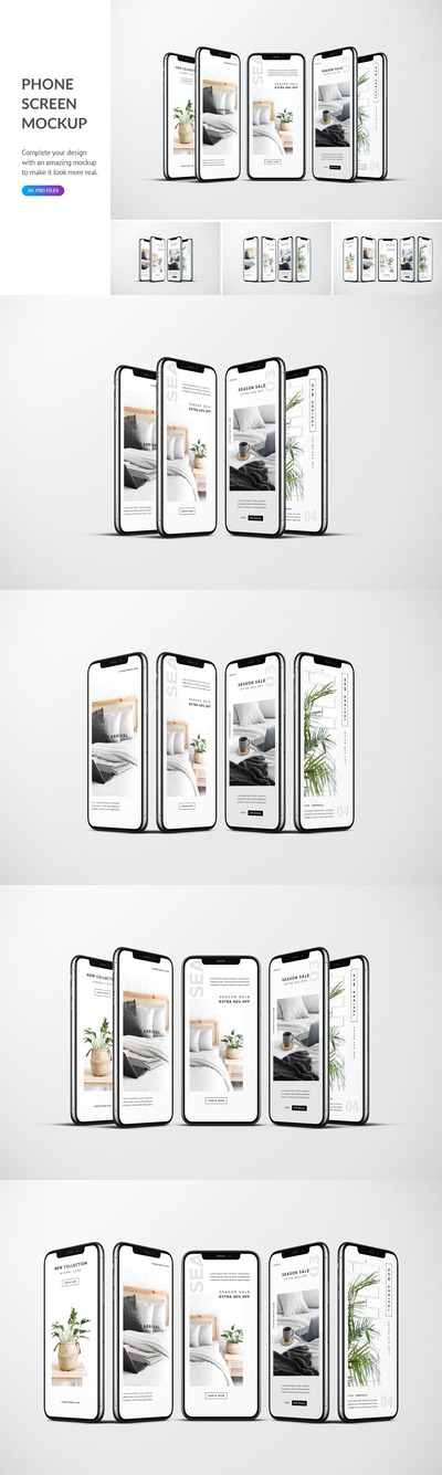 时尚高端专业的高品质手机APP UI样机展示模型mockups