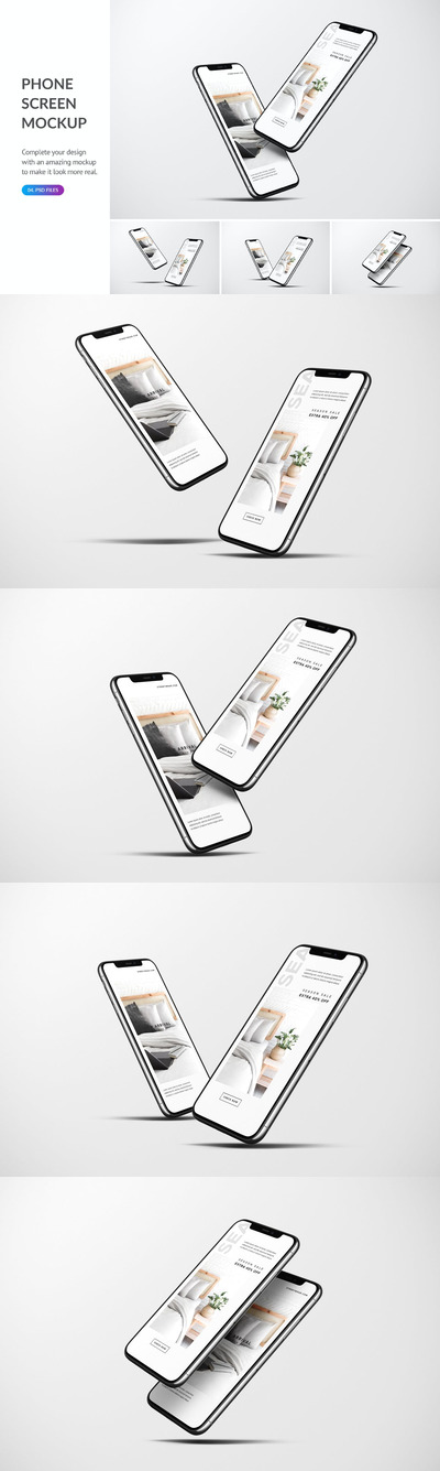 时尚高端专业的高品质手机APP UI样机展示模型mockups
