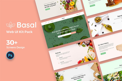 简单的企业网站着陆页UI模板 (PSD,PDF)