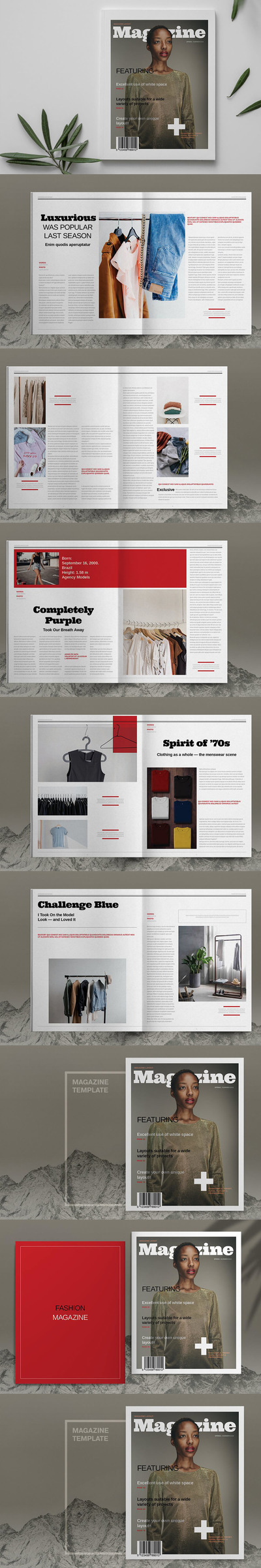 现代时尚杂志布局设计模板 (indd)