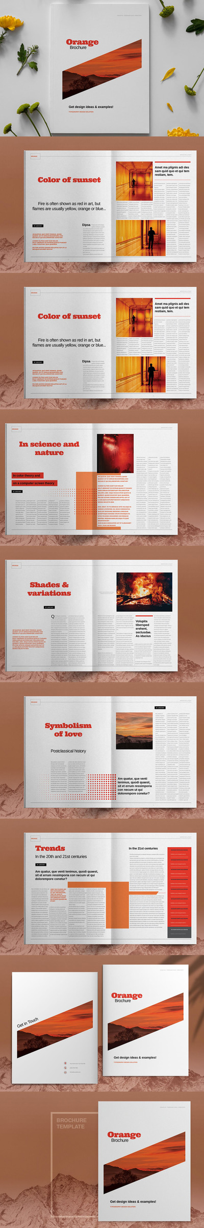 橙色宣传册布局设计模板 (indd)