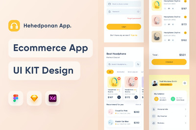 清新自然的电商 Ui Kits 模板 (FIG,SKETCH,XD)