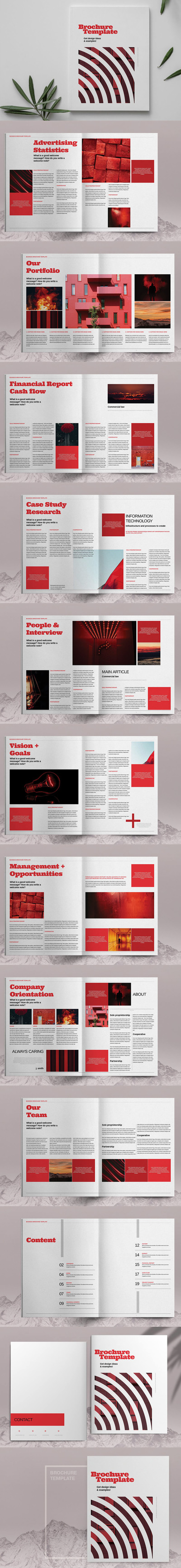 红色业务宣传册图册模板 (indd)