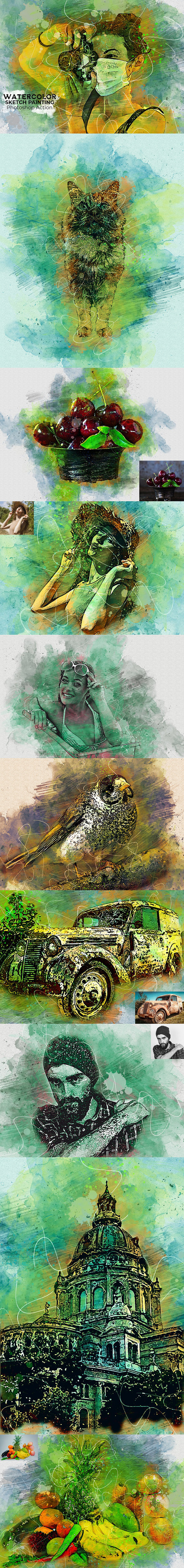 水彩素描画照片处理Ps动作 (atn)