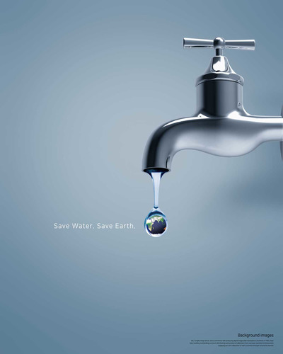 节约用水珍惜水资源主题海报设计模板 (psd)
