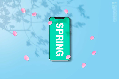 花瓣春季主题海报背景素材 (psd)