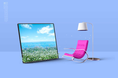 观赏花海春季海报背景图素材 (psd)