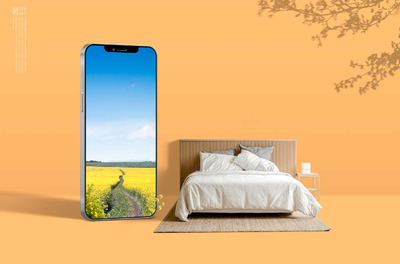 春季旅行酒店度假主题海报设计 (psd)