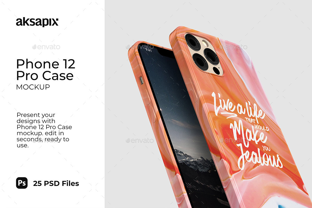 iPhone 12 Pro保护套/手机壳样机 (psd)