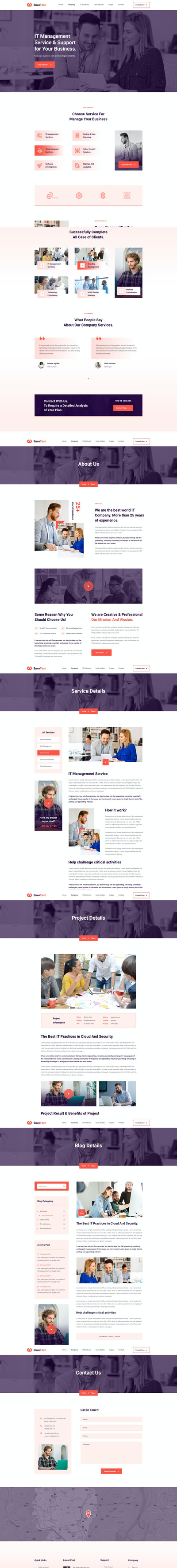 IT解决方案和服务模板网页UI (FIG,PSD,SKETCH,XD)